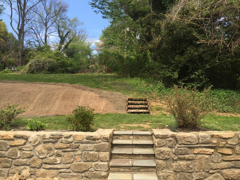 professionally built stone wall & steps